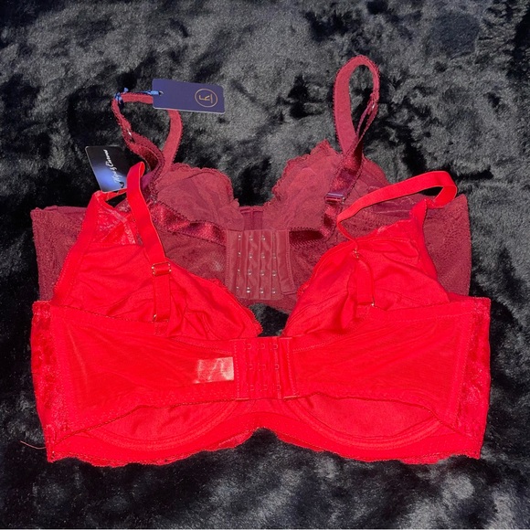 City Chic Fox & Royal 40H Sexy Emma & Darcie Red Underwire Bra Bundle - Picture 8 of 8